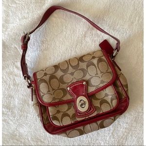 Coach Ted and Tan Satchel in Red